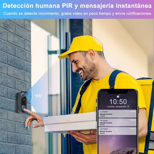 Timbre Inalámbrico De Puerta Con Cámara, Funciona Con Alexa