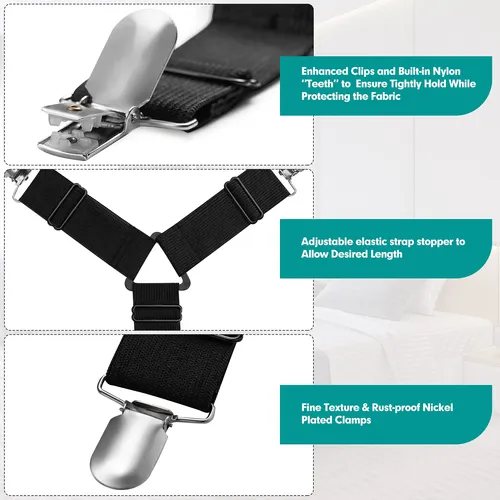 Sheet Keeper Straps Raytour Para Guardar Sábanas En Esquinas