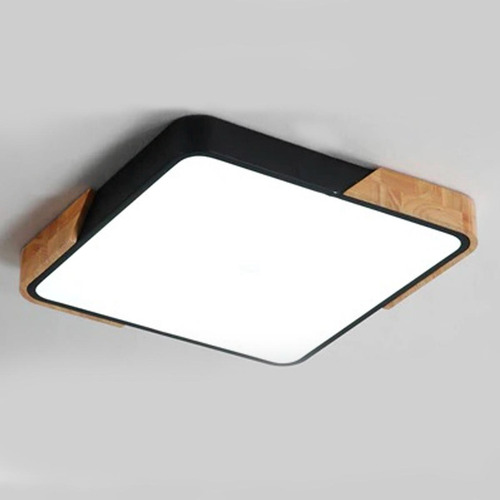 Plafón Led Cerchio Cuadrado 18w - Calidad Unilux Estructura Negro