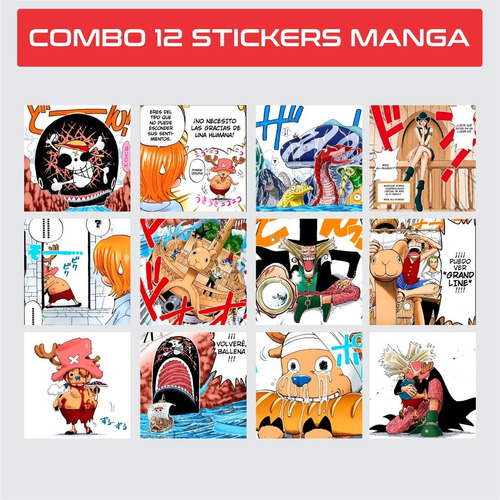 Imagen 1 de 4 de Sticker One Piece 3 - Combo X 12 Sticker Manga - Animeras
