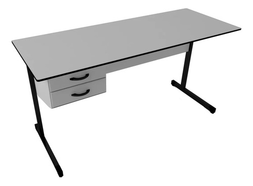 Mesa De Escritório Com 2 Gavetas, Com Chaves Home-office