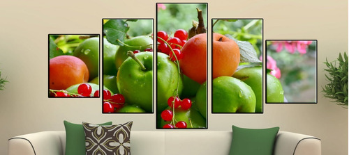 Cuadro  Decorativo  Manzanas Verdes Cocina/comedor 100x200cm