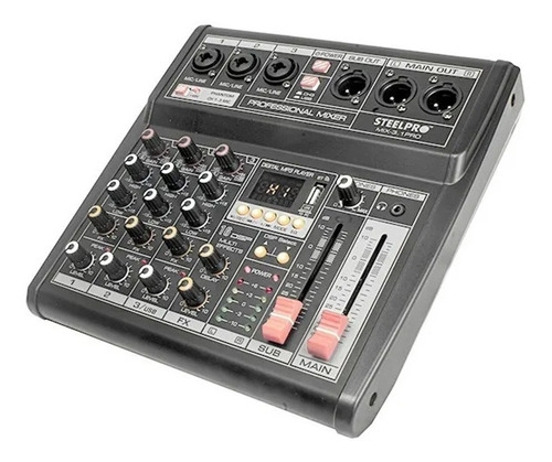 Mezcladora 4 Canales 3+subwoofer Xlr Bluetooth Usb Steelpro