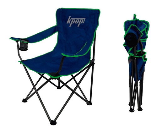 Silla Playera Plegable De Lona Camping Porta Vaso Portátil