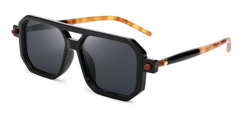 Gafas De Sol Feisedy Vintage De Los Años 70 Con Marco Clásic Lente Black Frame & Grey Lens Diseño Ocean