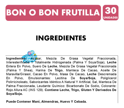 Bombones Bon O Bon Sabor Frutilla (caja Con 30 Unidades)