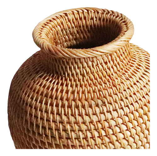Florero Tejido A Mano De Ratán, Cesta, Adornos, Florero