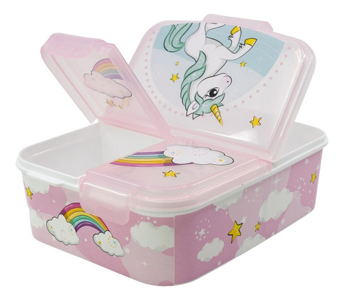 Recipiente Unicornio Sandwichera Multiple 3 Divisiones Orig