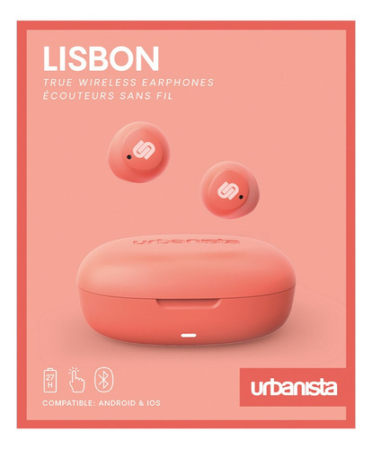 Audífonos Inalámbricos Urbanista Lisbon URB-E46171 True Wireless Color Coral