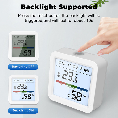 Y Luz De Fundo Lcd Com Testador De Temperatura E Umidade