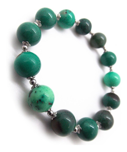 Pulsera De Piedras Naturales Semipreciosas De Crisoprasa