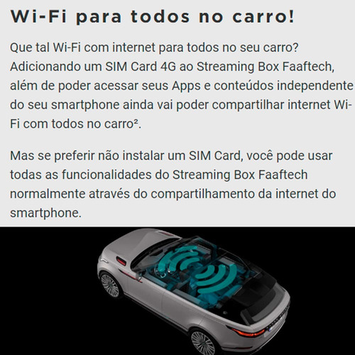 Streaming Box Faaftech Carplay Android Auto Sem Fio Youtube