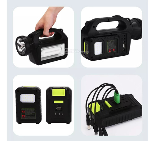 Kit Sistema De Luz Carregador Solar Portátil Lâmpadas Led