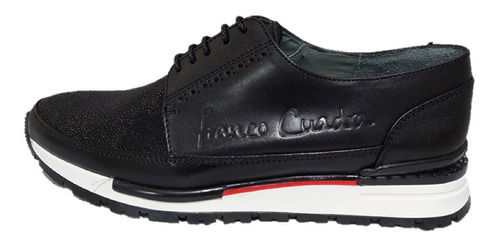 Tenis Hombre Casual Franco Cuadra Piel Mantarraya Negro 