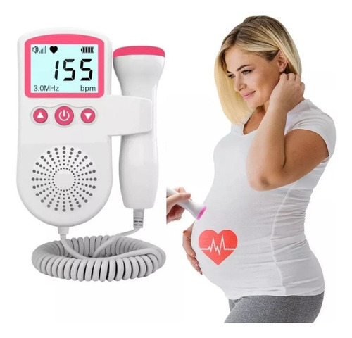 Monitor Fetal Doppler Latidos Fetales Corazón Bebé Rosa