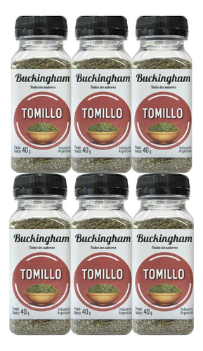 Tomillo X 40gr. Buckingham Pack X 6 Unidades