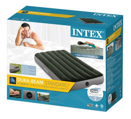 Imagen 4 de 5 de Colchon Inflable Intex Inflador Junior Downy Airbed