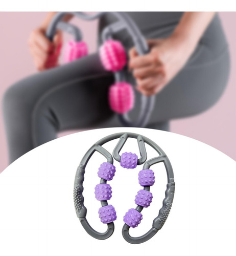 Rodillo Muscular Para Piernas Masajeador 7 Gris Púrpura