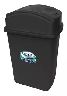 Bote De Basura 65l Tapa Balancin Lateral Negro