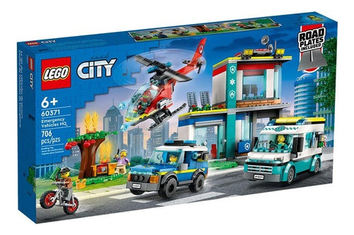 Lego City 60371 Central De Vehículos De Emergencia Cantidad de piezas 706