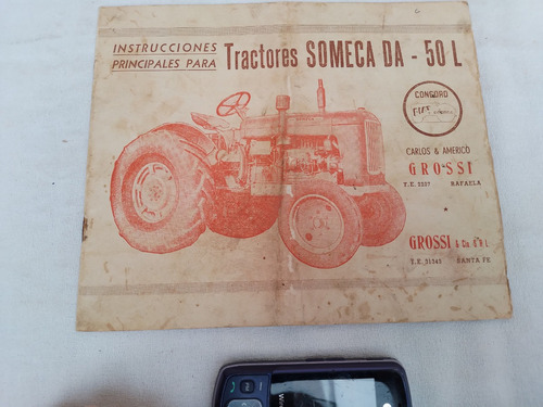Antiguo Manual Instrucciones Tractores Fiat Someca 50 Grossi