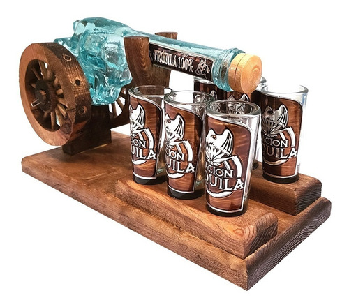 Imagen 1 de 3 de Cañon De Madera Con Pistola Artesanal Y Shots