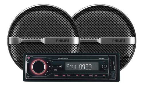 Combo Auto Radio Rothmann Ru0702 + Parlantes 5'' Philips