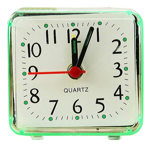 Reloj Despertador Cuadrado Cuarzo Forma Pitido Verde