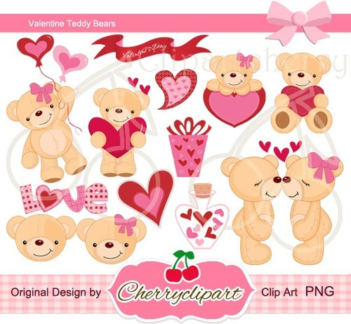 Kit Imprimible Ositos San Valentin Imagenes Clipart