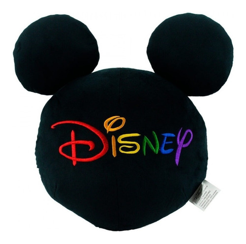 Almofada Formato Mickey Disney Arco-íris Cor Preto