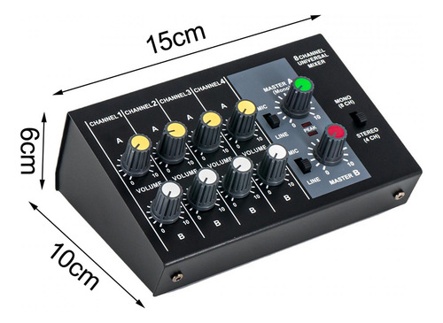 Mixer De Áudio Console De Mixagem De Som 8 Canais Entrada