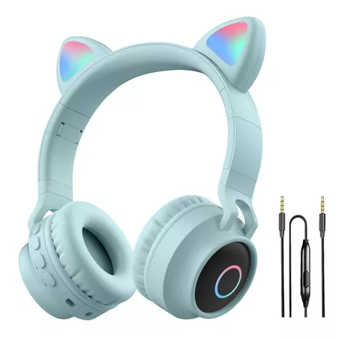 Auriculares Infantiles Con Orejas Gato Niños Popit Bluetooth