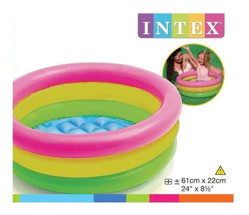 Piscina Infantil Inflable 61 Cm X 22 Cm Bebe Niños 3 Aros