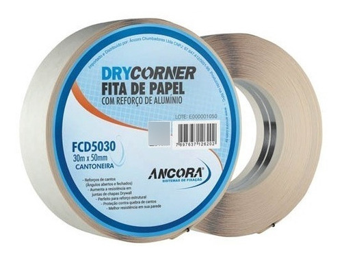 Fita Papel Metálica Drycorner 30m (reforço De Cantos)