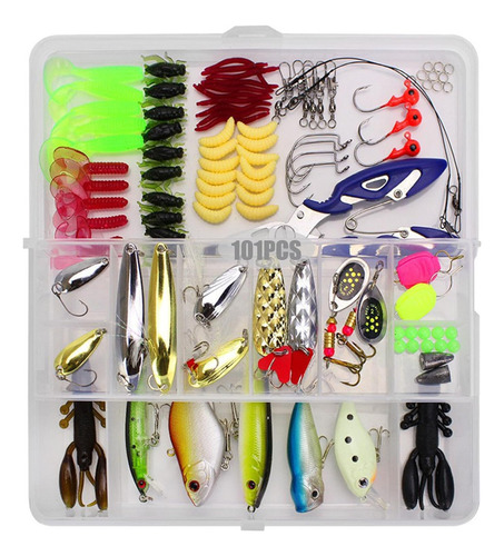 Kit De Pesca Con Cebo Artificial, Alicates Y Funda, 101pc