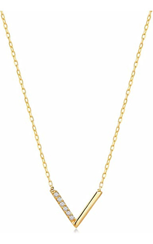 Collar En Forma De V De Diamante | Collares De Oro Amarillo