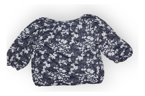 Blusa Michael Kors De Mujer Talla Grande Azul Flores Blancas