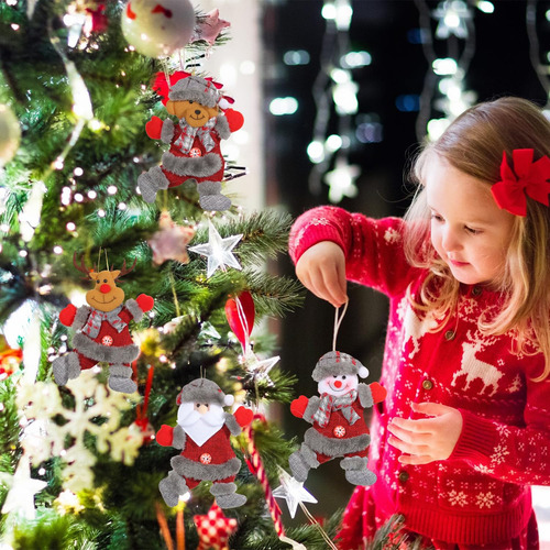 Ornamento De Pingente De Pelúcia De Natal, 8 Peças De