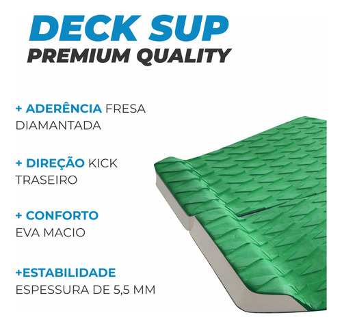Deck Para Prancha De Stand Up Sup Verde Fresado Wet Dreams