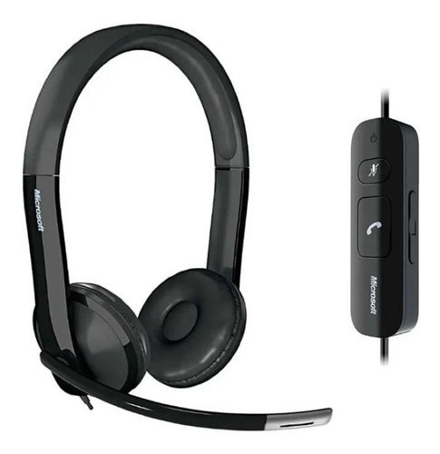 Microsoft Lifechat Lx-6000 Audifonos Con Microfono Usb Color Negro