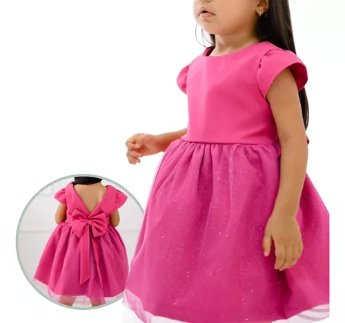 Vestidinho de Crochê Rosa para Princesa