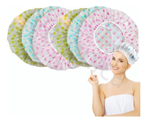 6 Gorros De Baño Impermeables De Plástico Reutilizables