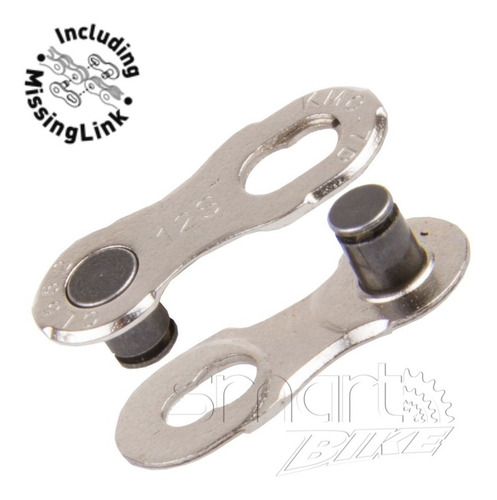 Corrente Bike Kmc X12 126 Elos 12v Prata Com Missing Link