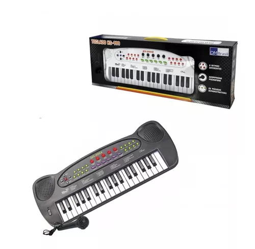 Teclado Infantil com 22 Musicas 37 Teclas e 54,5cm da DM TOYS