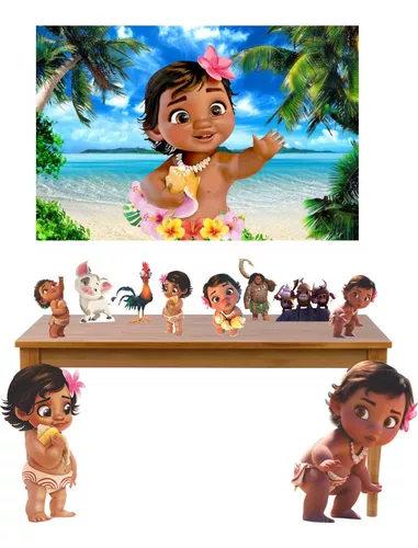 Decoração Aniversário Moana Baby Infantil Kit Festa Com 40 Itens