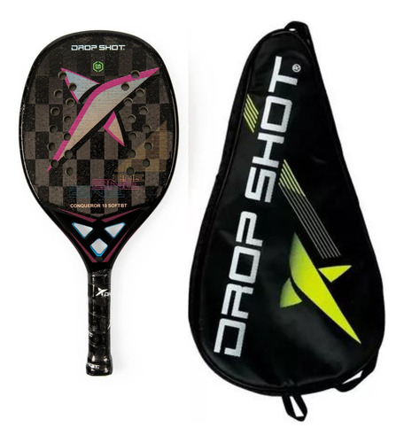 Raqueta de tenis de playa Drop Shot Conqueror 10.0 Soft Bt, color negro