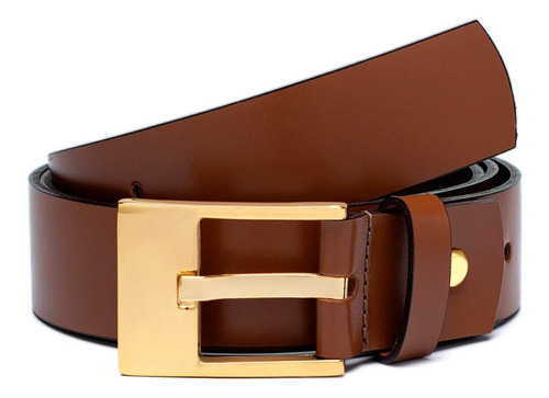 Cinturón casual de piel natural para mujer, ref. 511, color caramelo, talla 100