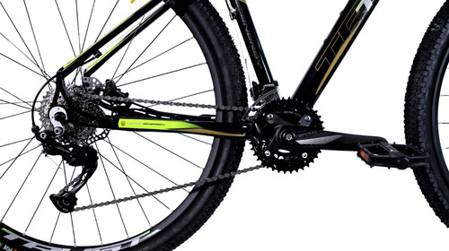 Bicicleta Aro 29 Trust 2x9 Shimano Alivio - Freio Hidraulico Cor Preto + Amarelo Neon Tamanho Do Quadro 21