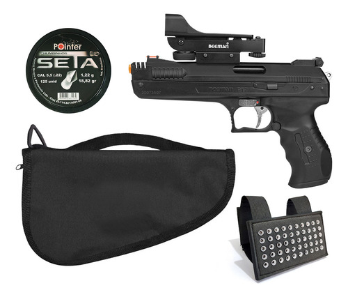 Pistola .22 Rossi Beeman 5.5mm Com Mira + Capa + Kit Disparo