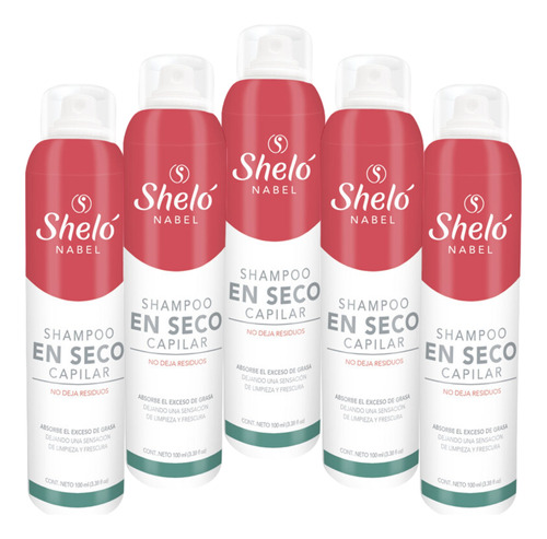 Shampoo En Seco Capilar Shelo Nabel® 100ml. 5 Piezas